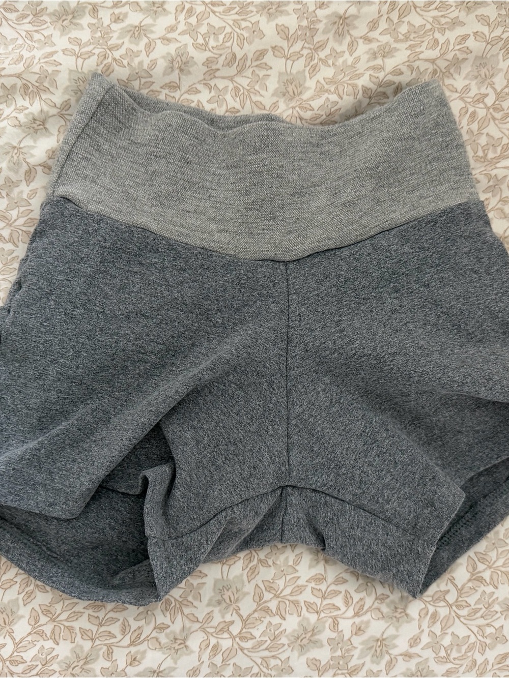 Gray High-Waist Athletic Shorts